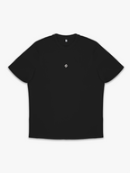 Blue Satus perforated tee on a white background