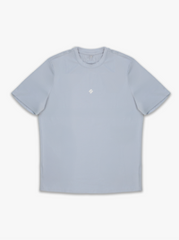 Blue Satus perforated tee on a white background