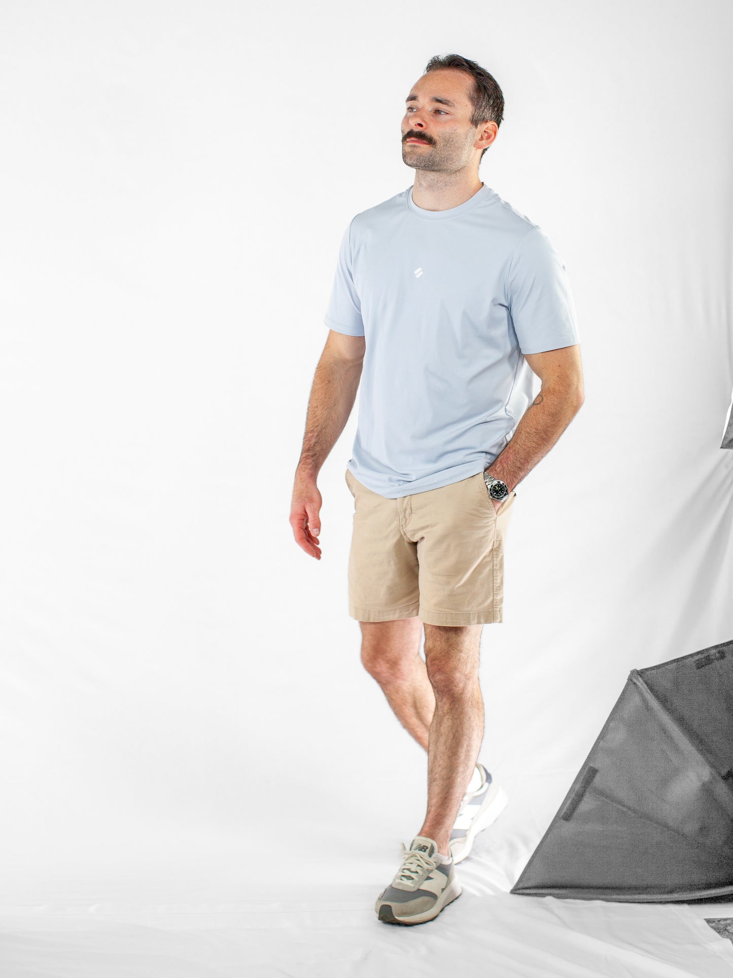 Perforated Tee - Pastel Blue