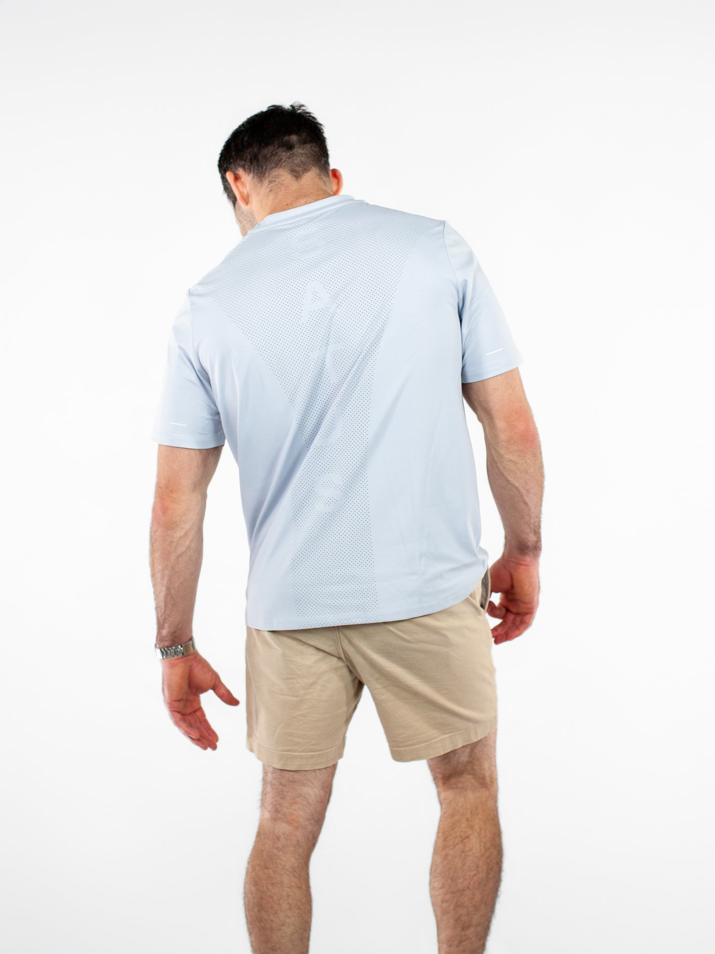 Perforated Tee - Pastel Blue