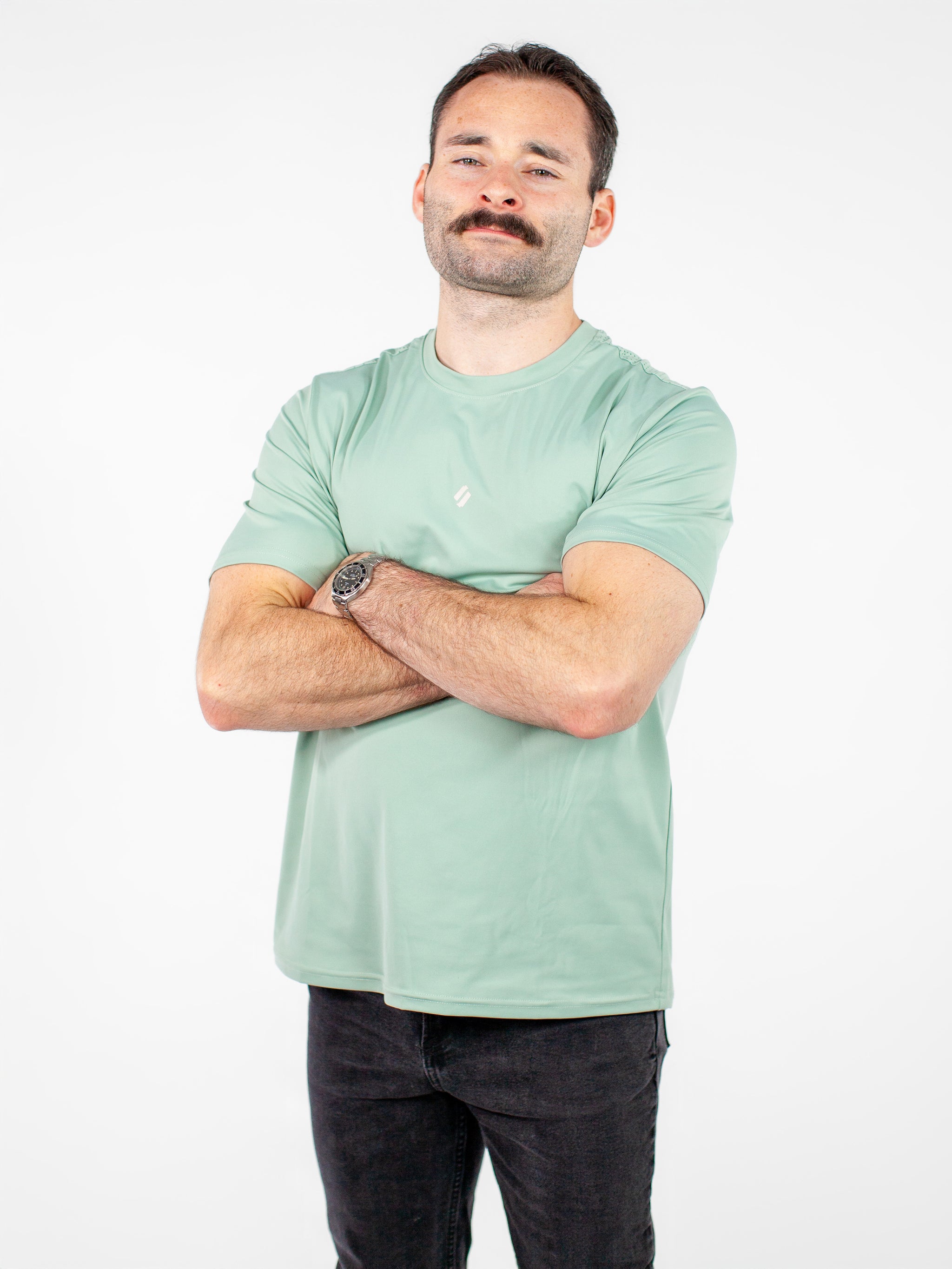 Perforated Tee - Sage Green