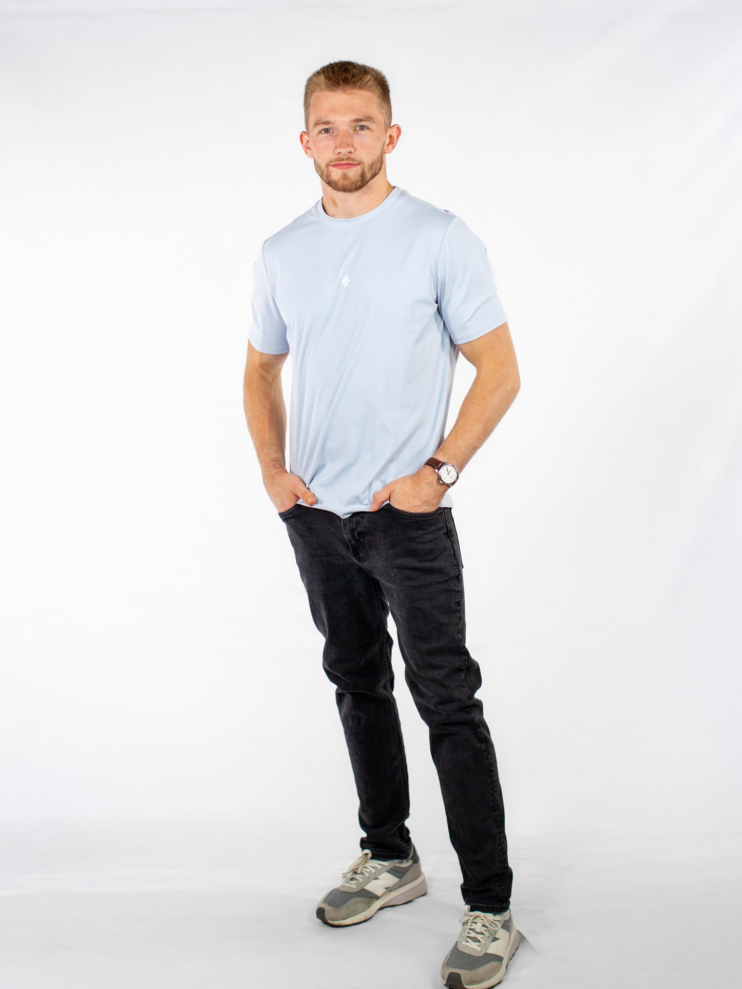 Perforated Tee - Pastel Blue