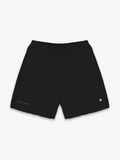 Black shorts with 'satus' branding on a white background