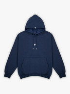Navy blue hoodie on a white background