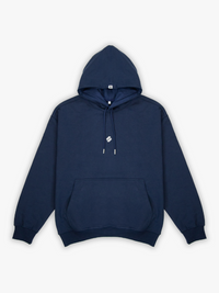 Navy blue hoodie on a white background